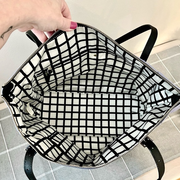 Kate Spade New York Emma Lane Maya Saffino Leather Tote Thistle Blue EXCELLENT - Picture 6 of 10